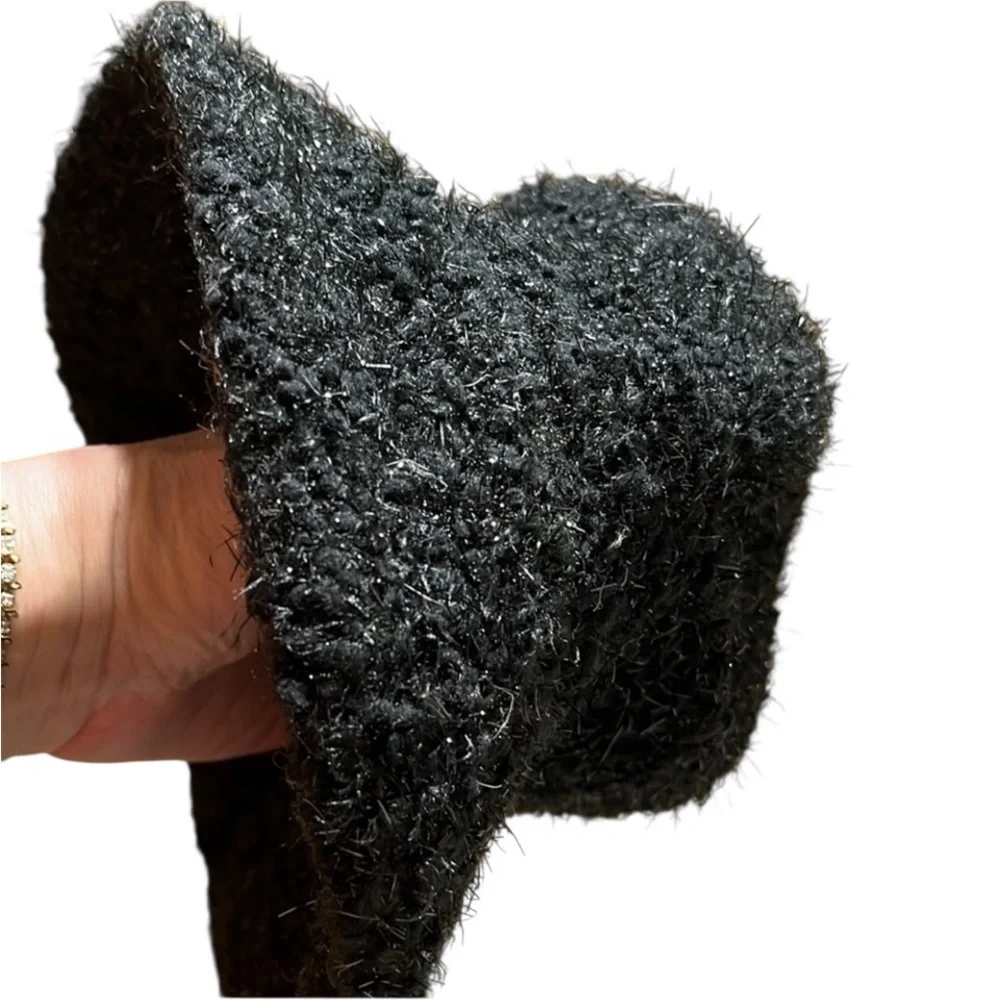 Cejon one size black one size bucket hat with silver threading a bit of sparkle